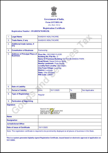 GST Registration Certificate — 09ABEFK7018B1ZK
