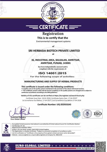 ISO 14001:2015 — Environment Management